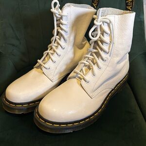 Dr. Martens White Lace-Up Boots